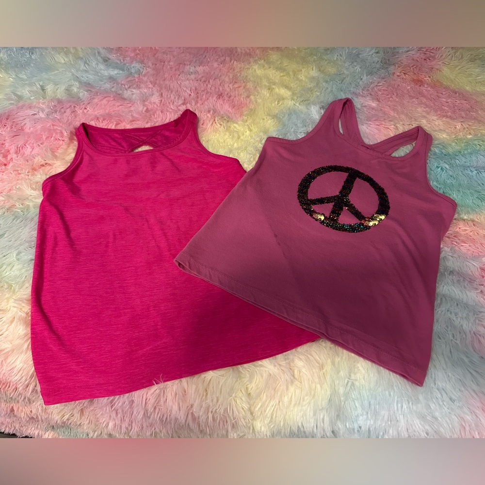 Cat & Jack Pink Tank Tops with Peace Sign
And Jumping Beans plan pink tank top